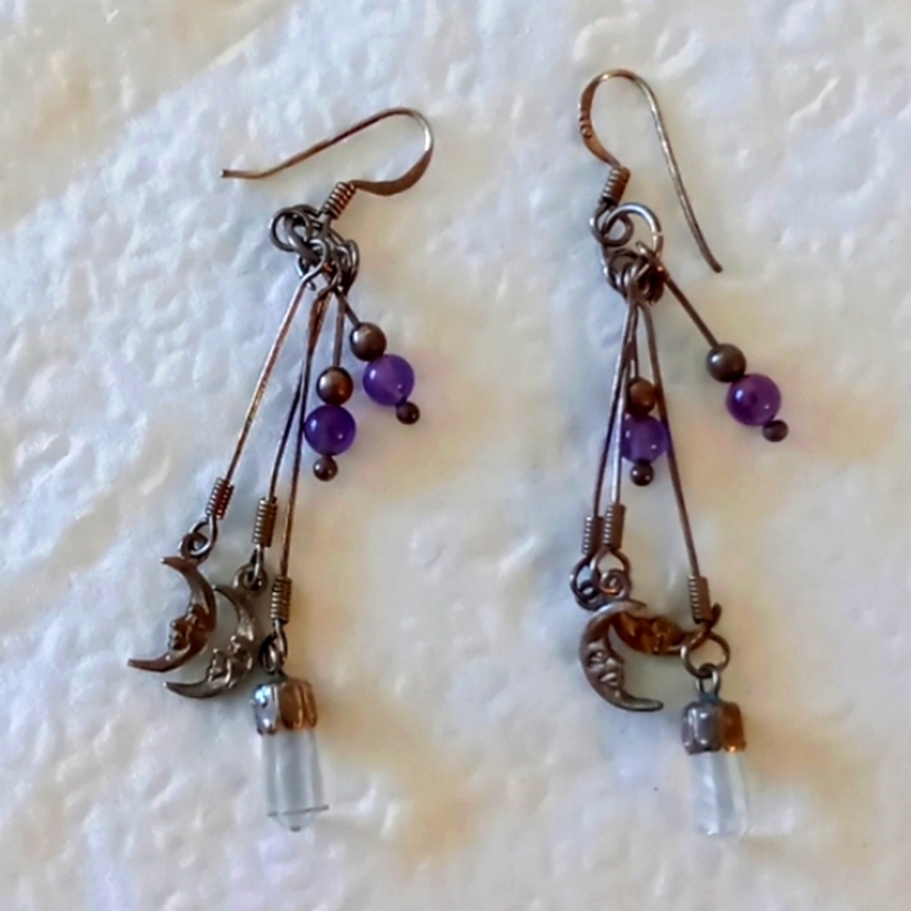 Vintage Amathyst Quartz Moons